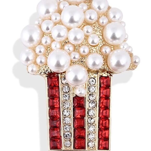 🍿 Betsey Johnson fun popcorn brooch 🍿 - Picture 2 of 3
